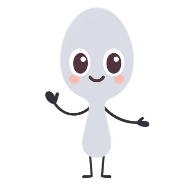 Mealo, the spoon mascot, waving